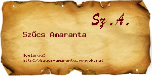 Szűcs Amaranta névjegykártya